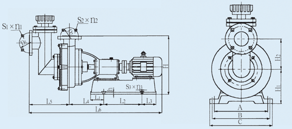 FZB系列小型氟塑料自吸泵安裝尺寸表