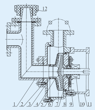 FZB系列小型氟塑料自吸泵結(jié)構(gòu)簡(jiǎn)圖