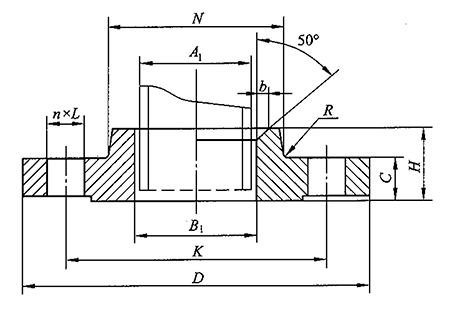HG/T20592-2009帶頸平焊鋼制管法蘭結(jié)構圖